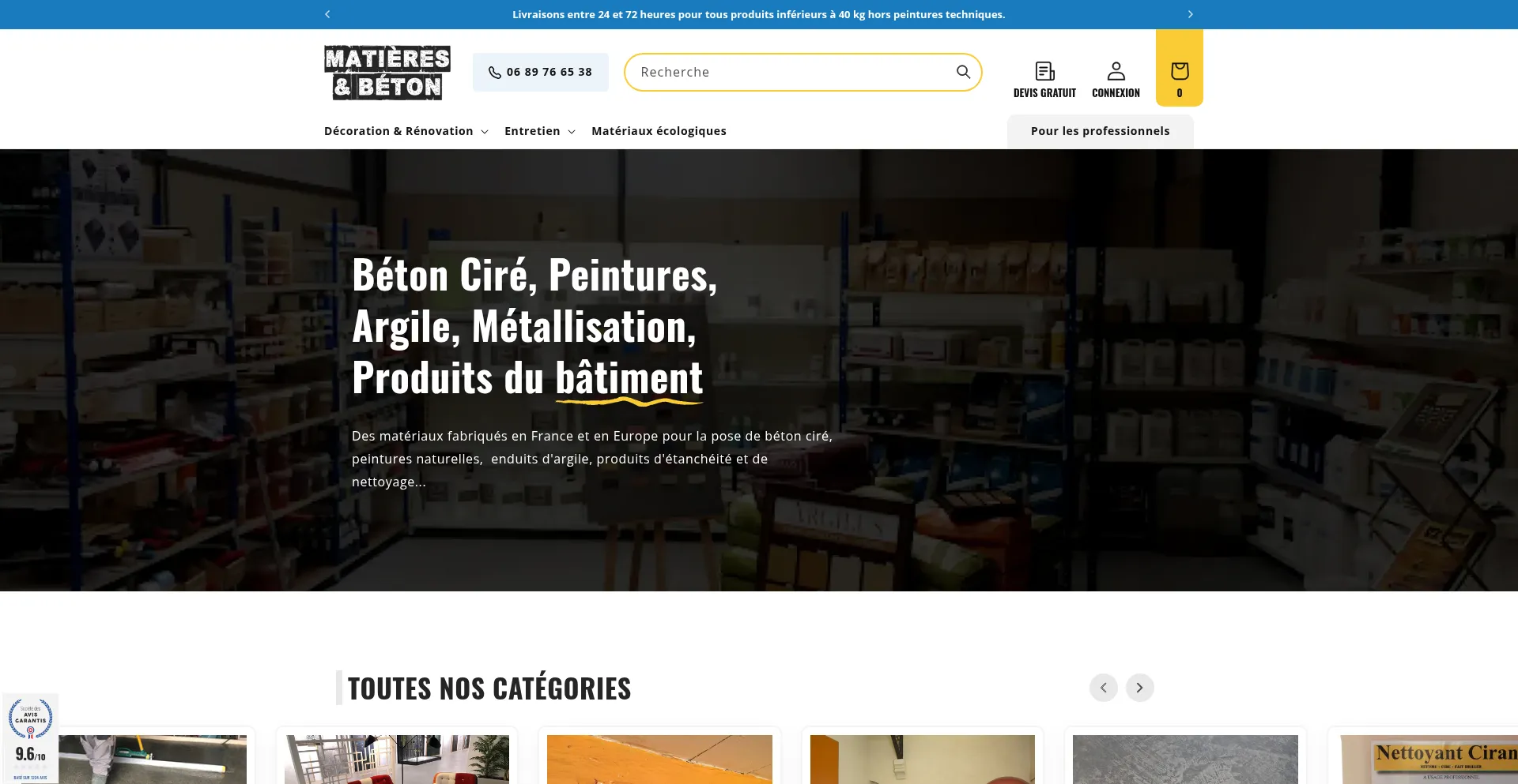 Website screenshot of Matieresetbeton.com