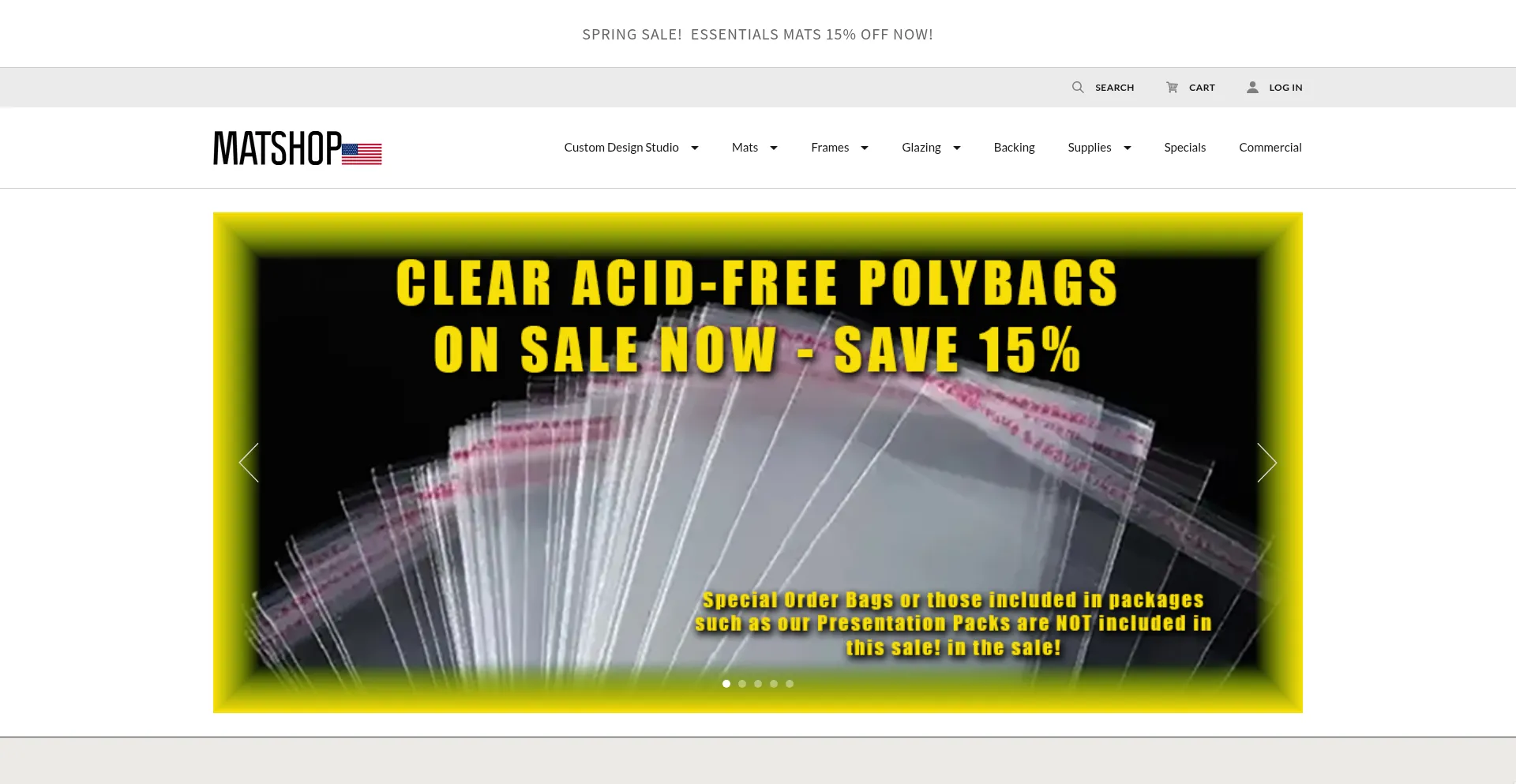 Website screenshot of Matshop.com