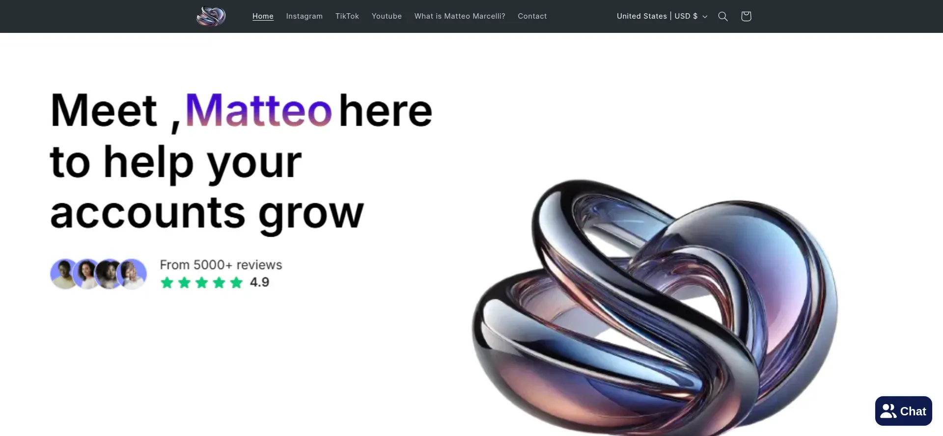 Website screenshot of Matteomarcelli.com