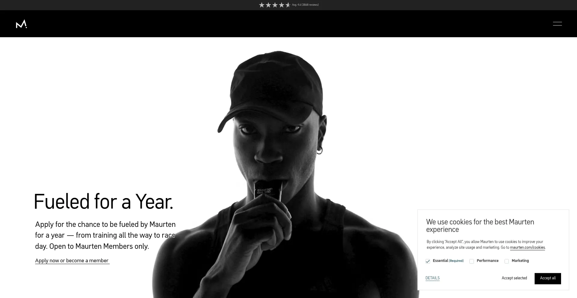 Website screenshot of Maurten.com