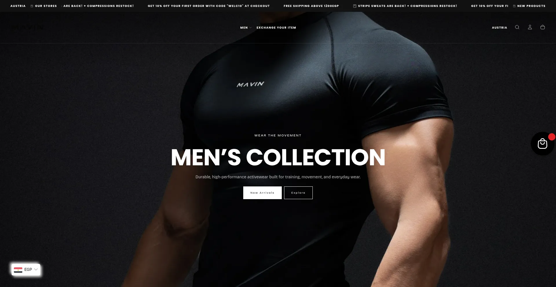 Website screenshot of Mavin-wear.com