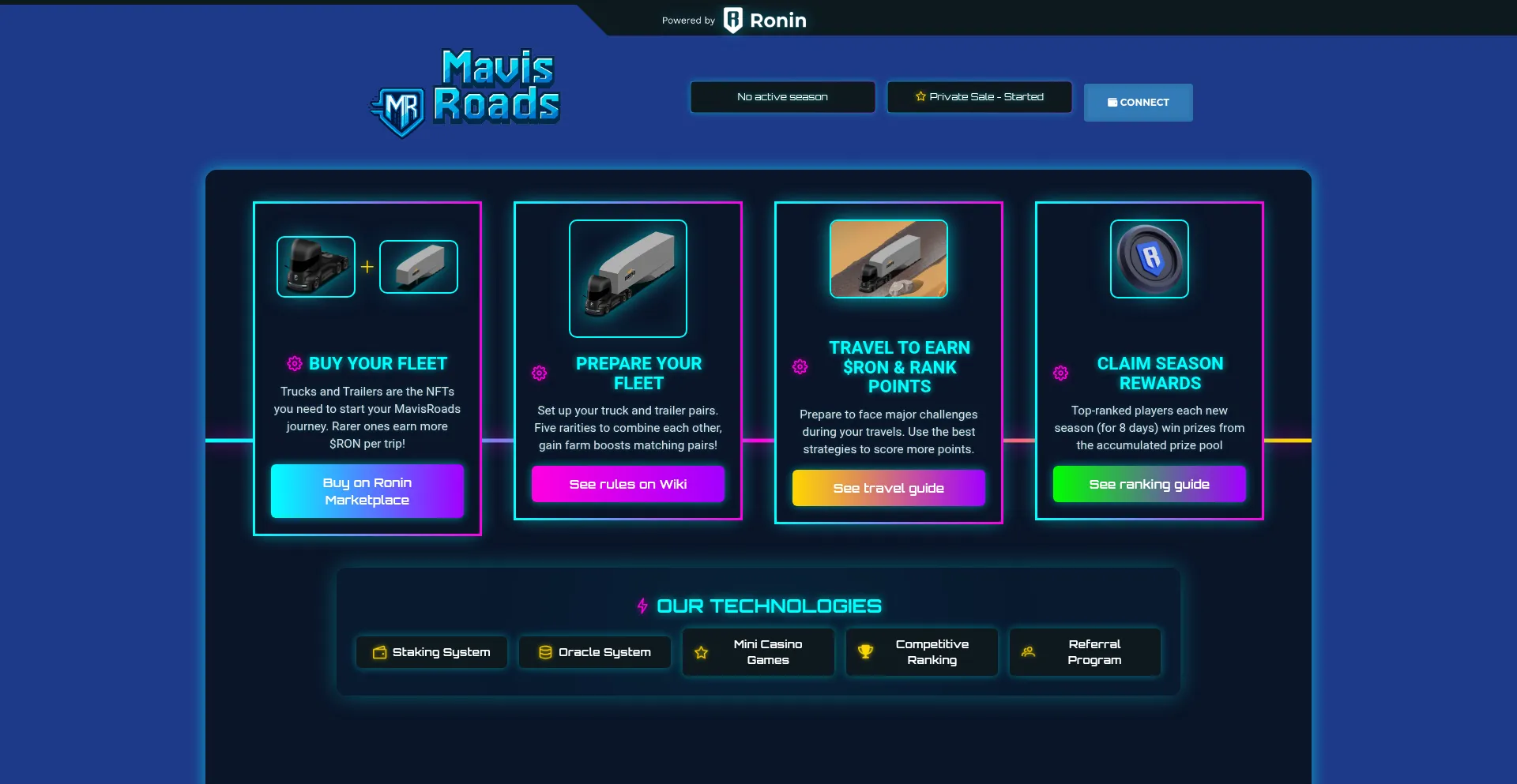 Website screenshot of Mavisroads.com