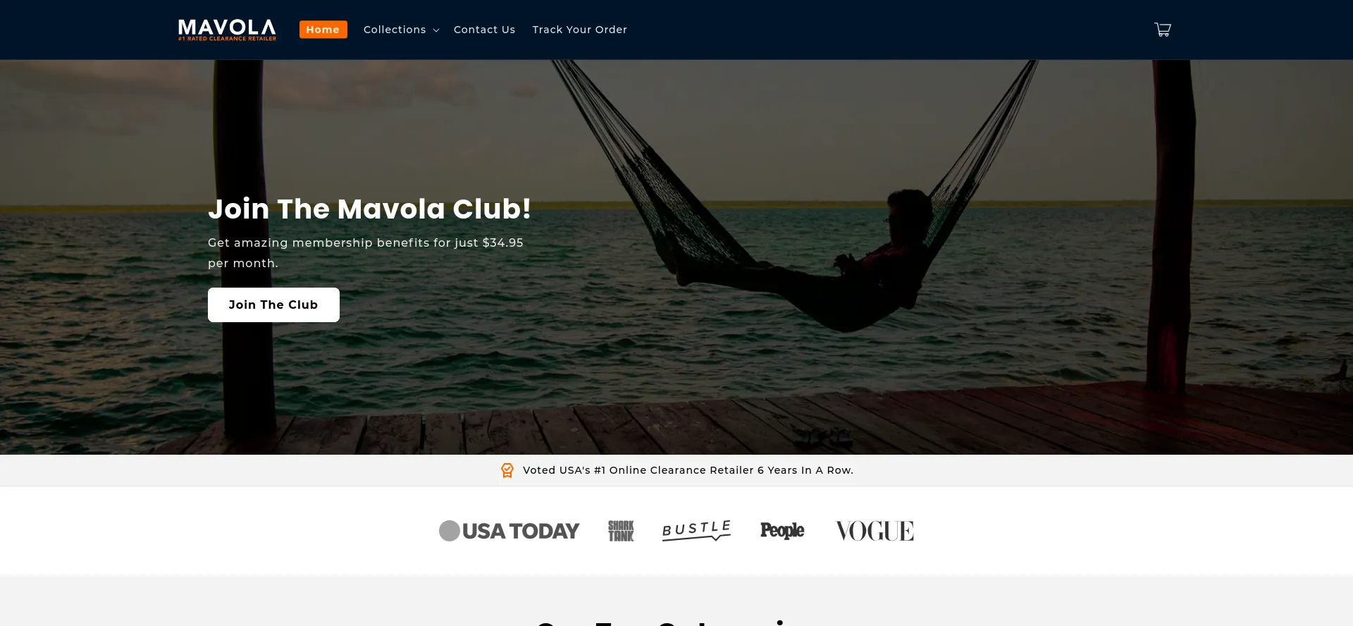 Website screenshot of Mavolaclub.com