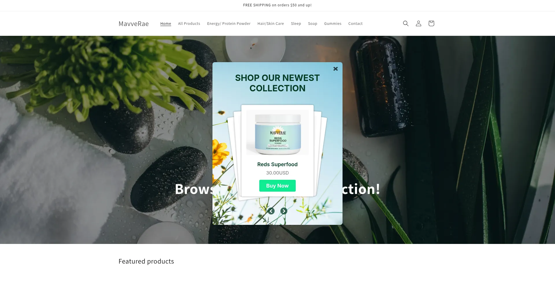 Website screenshot of Mavverae.com
