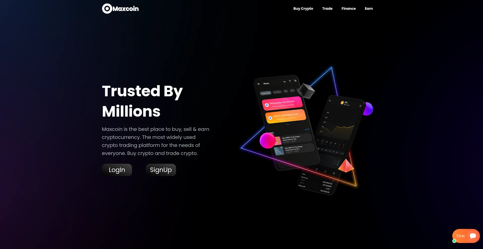 Website screenshot of Maxcoinweb.app
