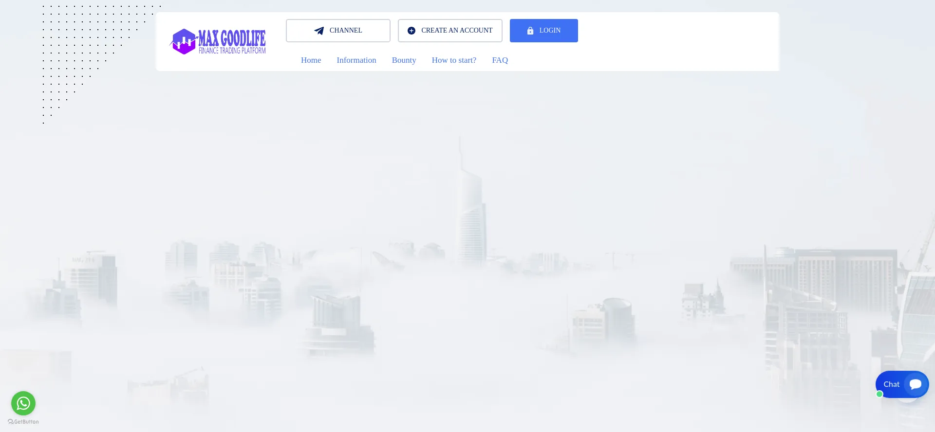 Website screenshot of Maxgoodlifetrade.cc