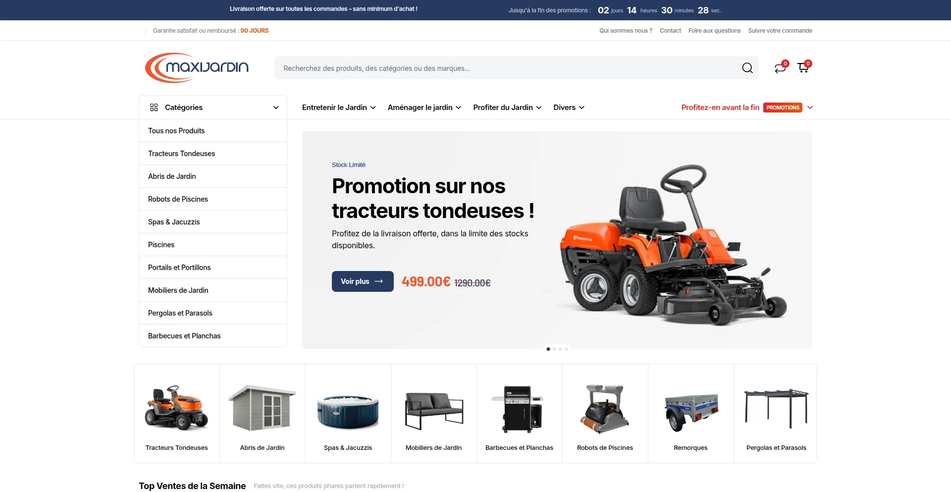 Website screenshot of Maxi-jardin-shop.com