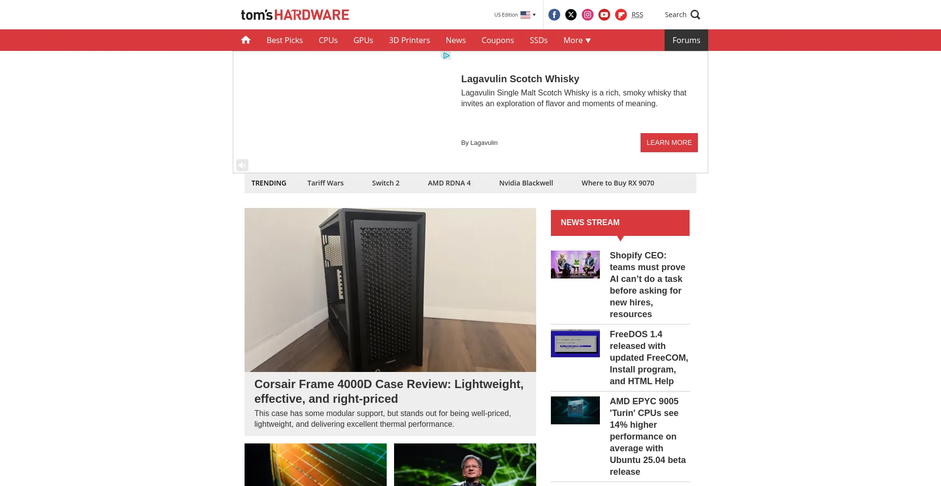 Website screenshot of Maximumpc.com