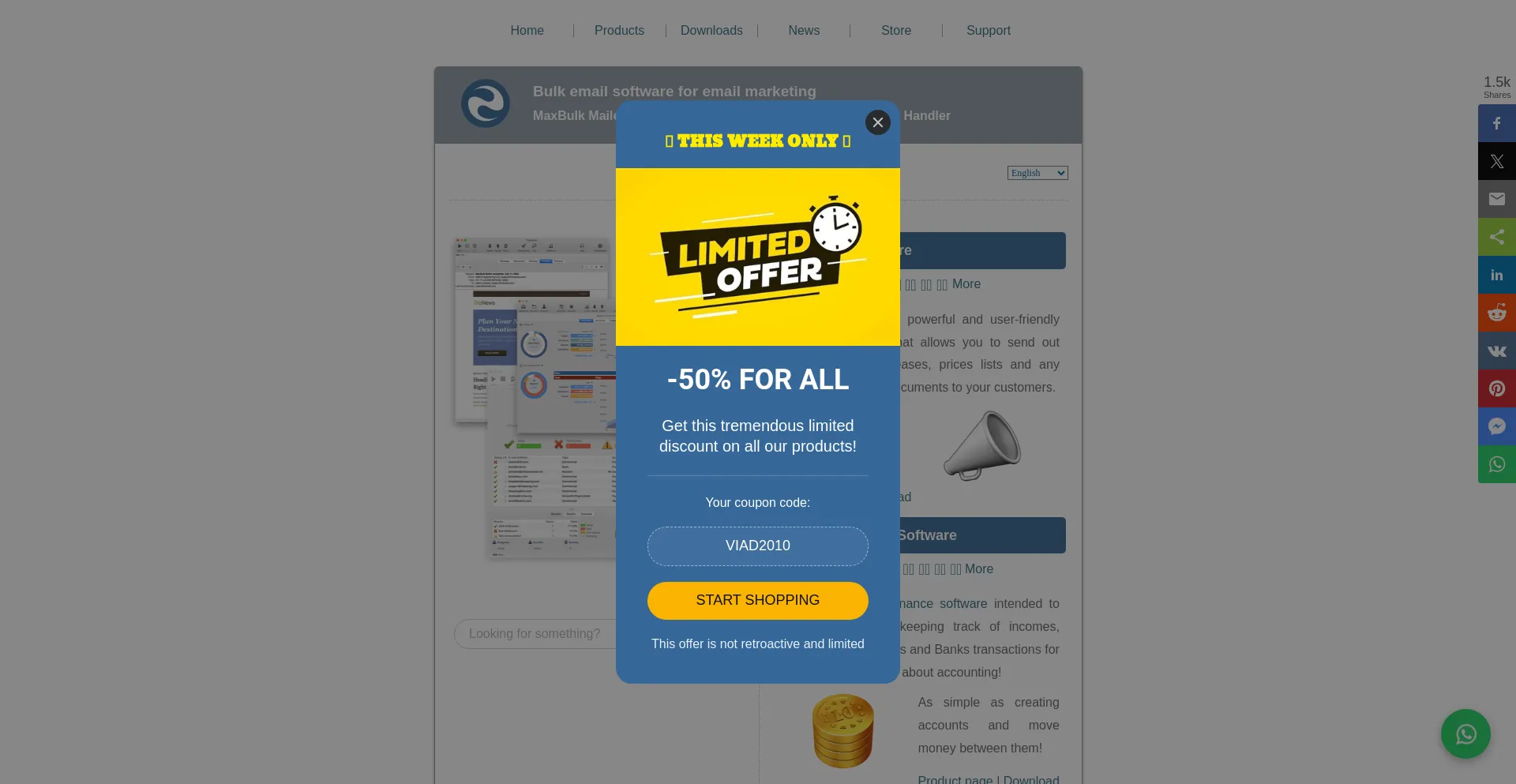 Website screenshot of Maxprog.com
