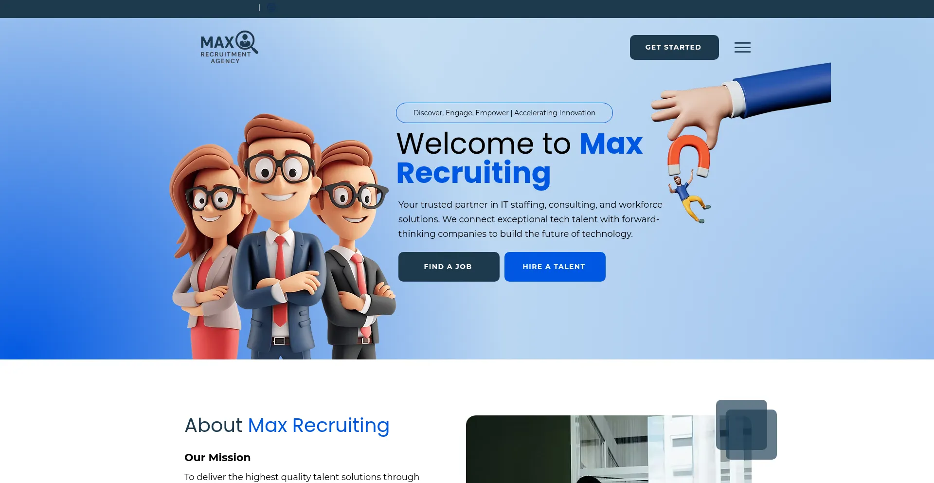 Website screenshot of Maxrecruitmentagency.com