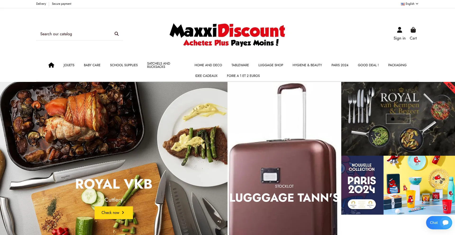 Website screenshot of Maxxidiscount.com
