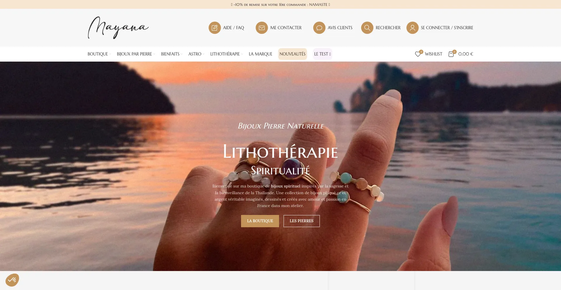 Website screenshot of Mayana-bijoux.com