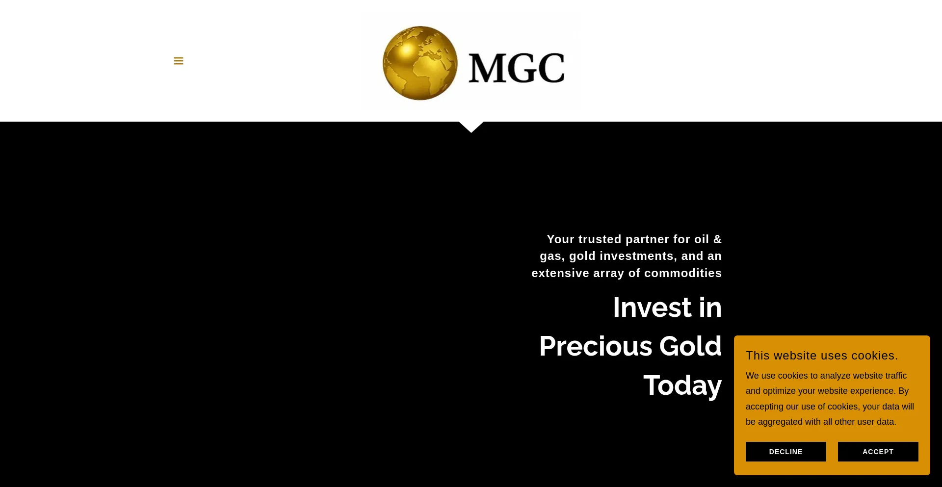 Website screenshot of Mayfairglobalcommodities.com