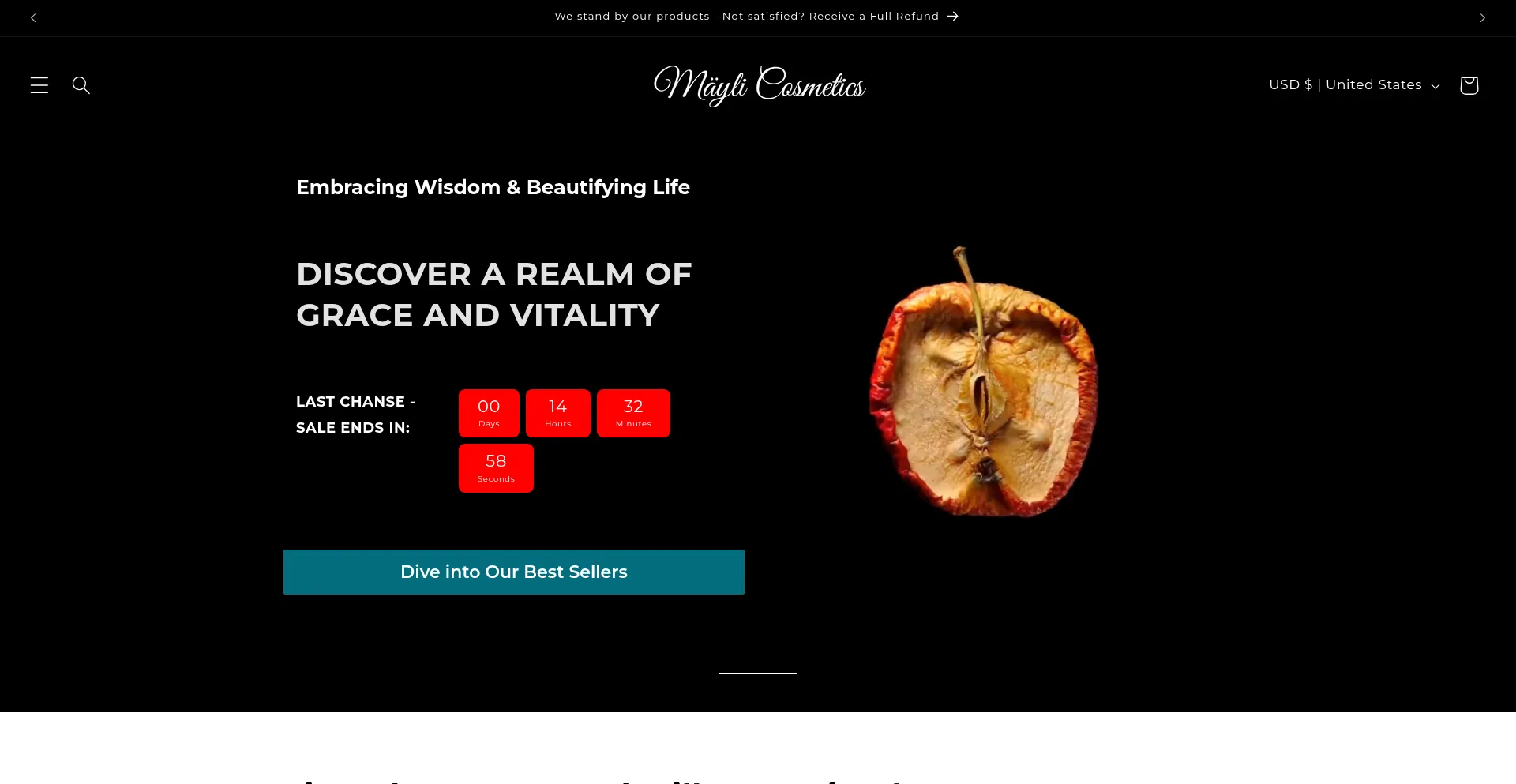 Website screenshot of Maylinaturals.com