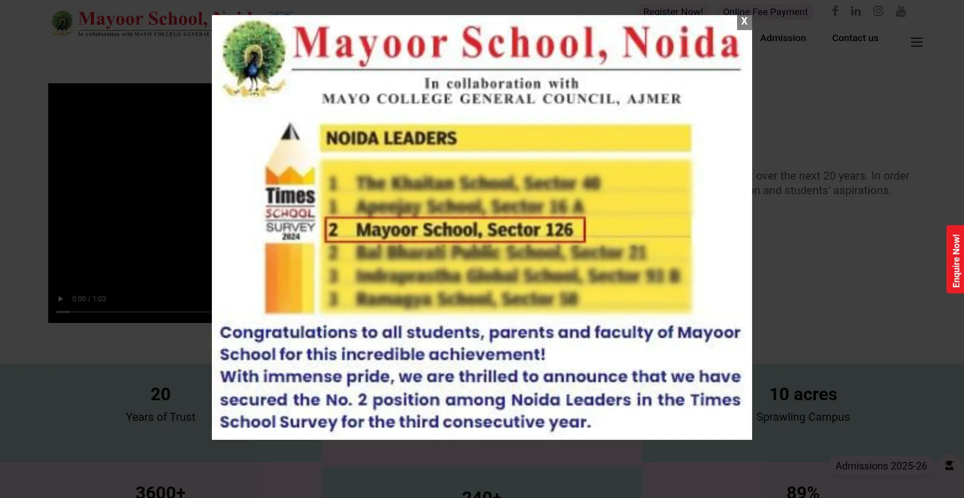 Website screenshot of Mayoornoida.net