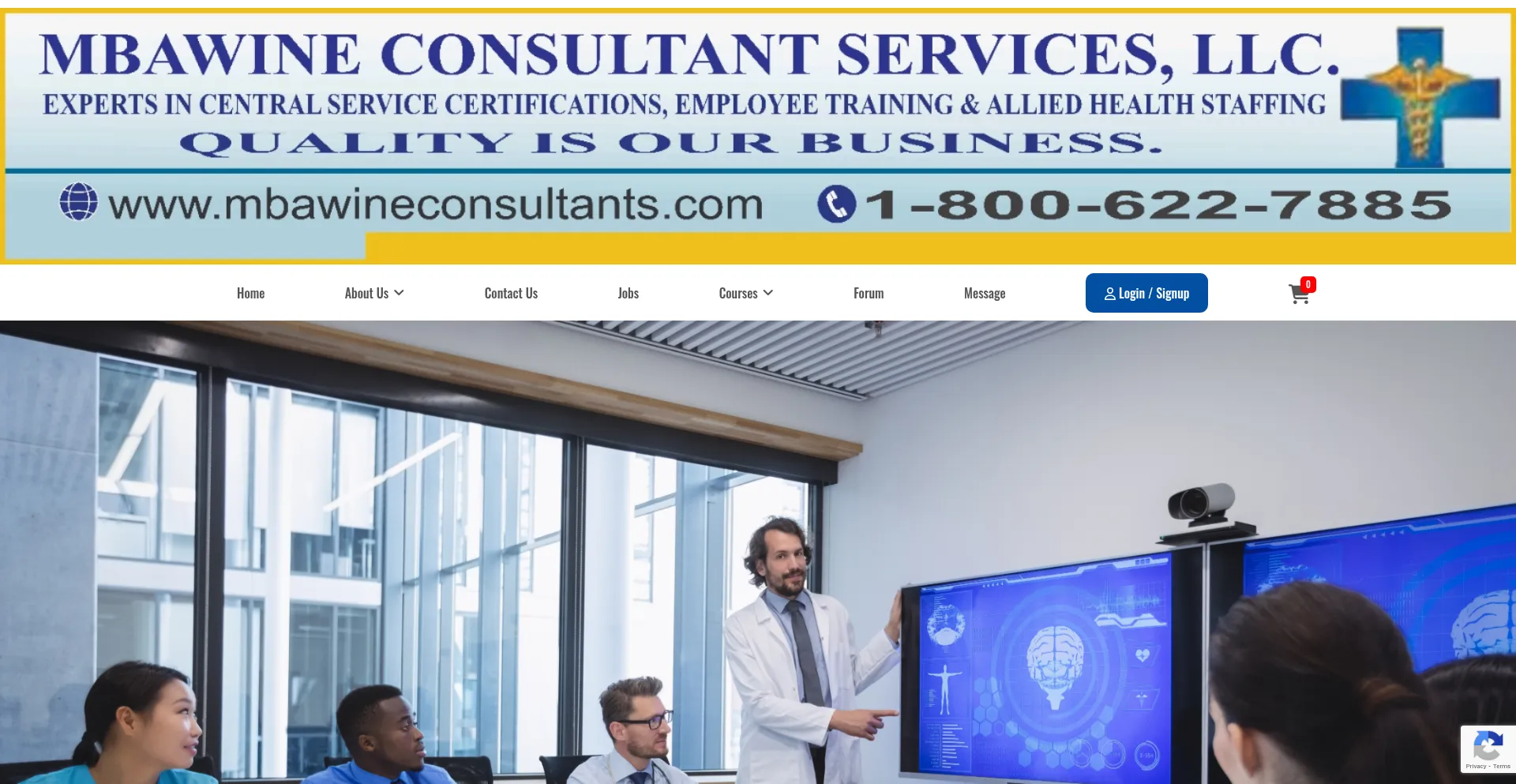 Website screenshot of Mbawineconsultants.com