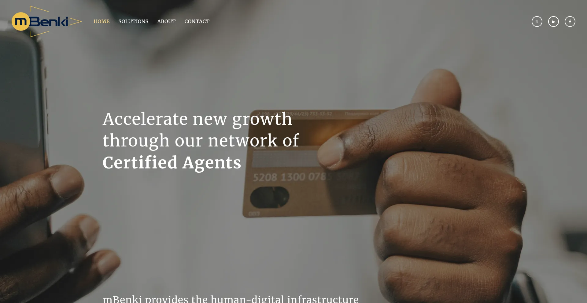 Website screenshot of Mbenki.com