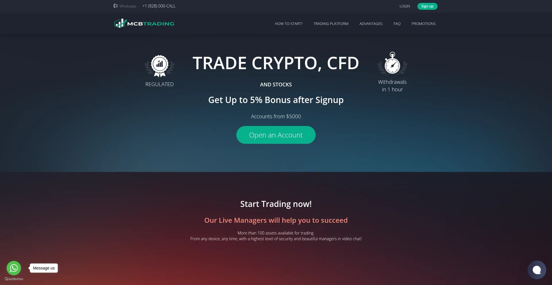 Website screenshot of Mcbtrading.com