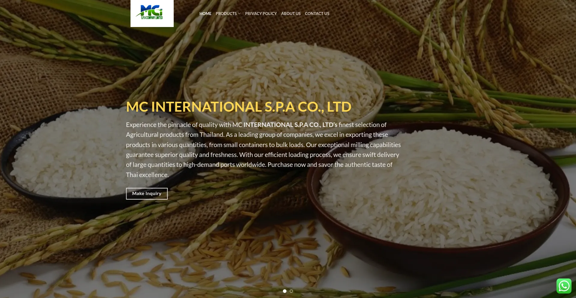 Website screenshot of Mcspaco.com