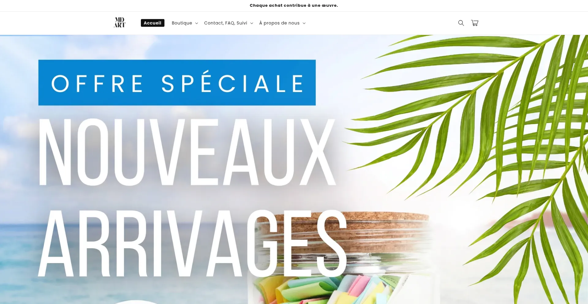 Website screenshot of Mdarts.fr