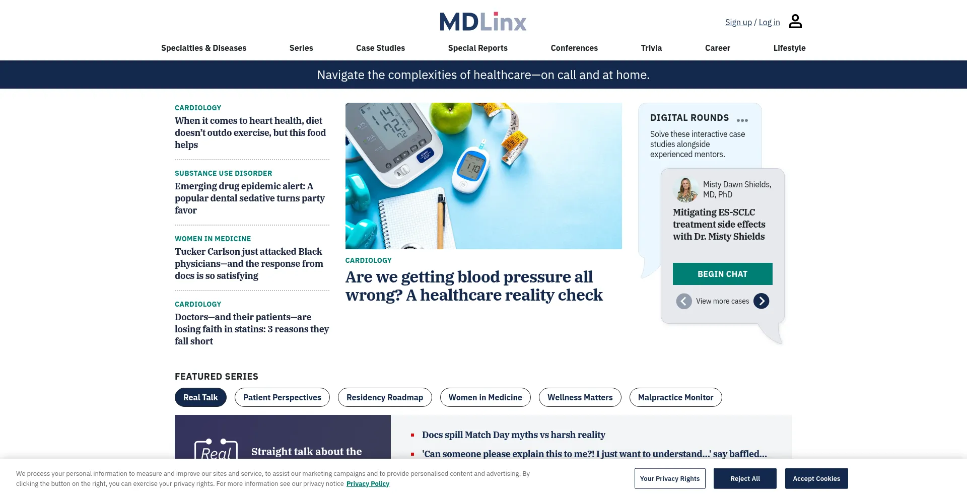 Website screenshot of Mdlinx.com