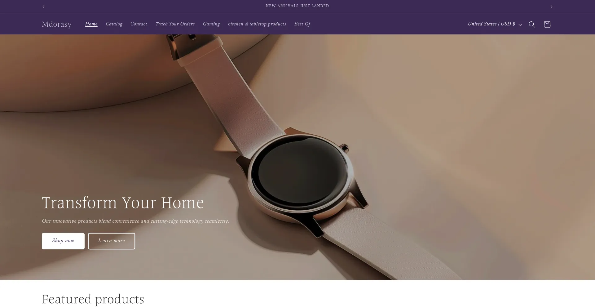 Website screenshot of Mdorasy.shop