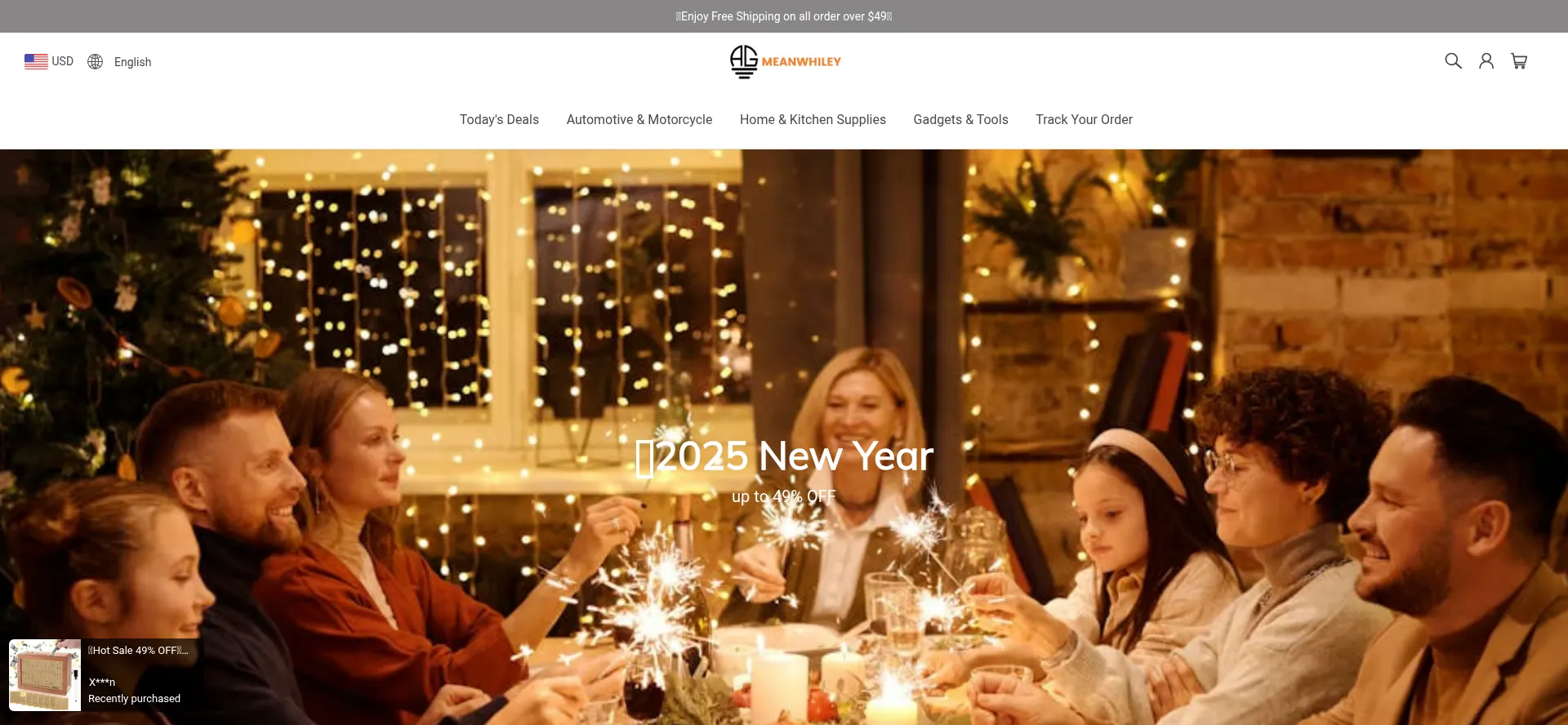 Website screenshot of Meanwhiley.com