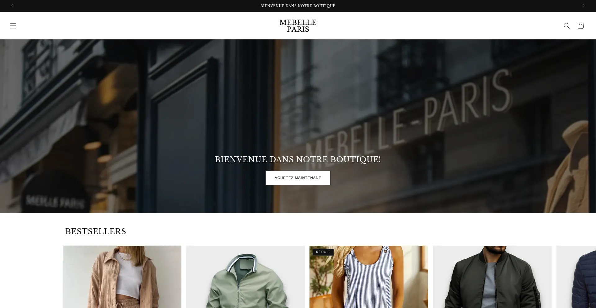 Website screenshot of Mebelle-paris.fr