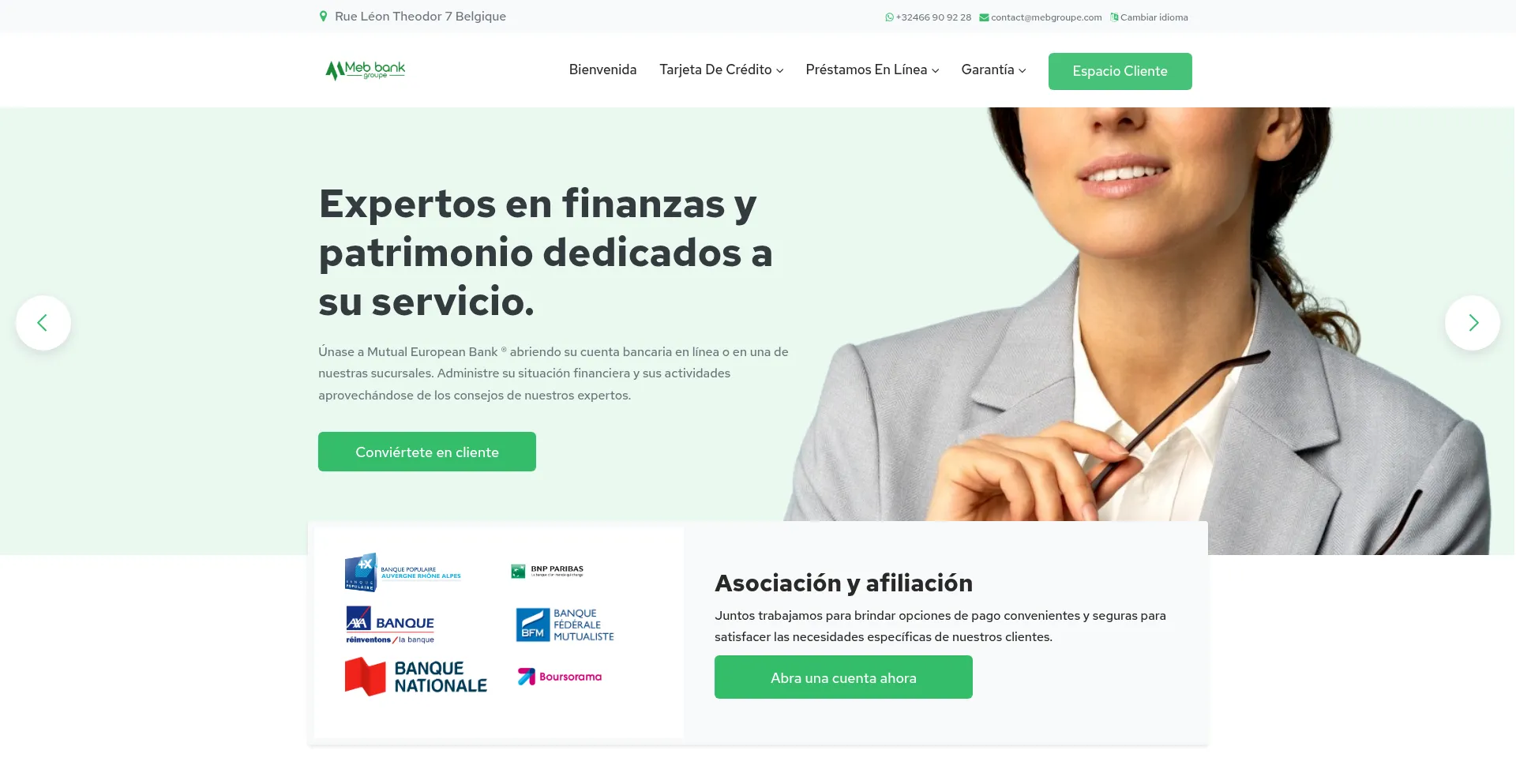 Website screenshot of Mebgroupe.com