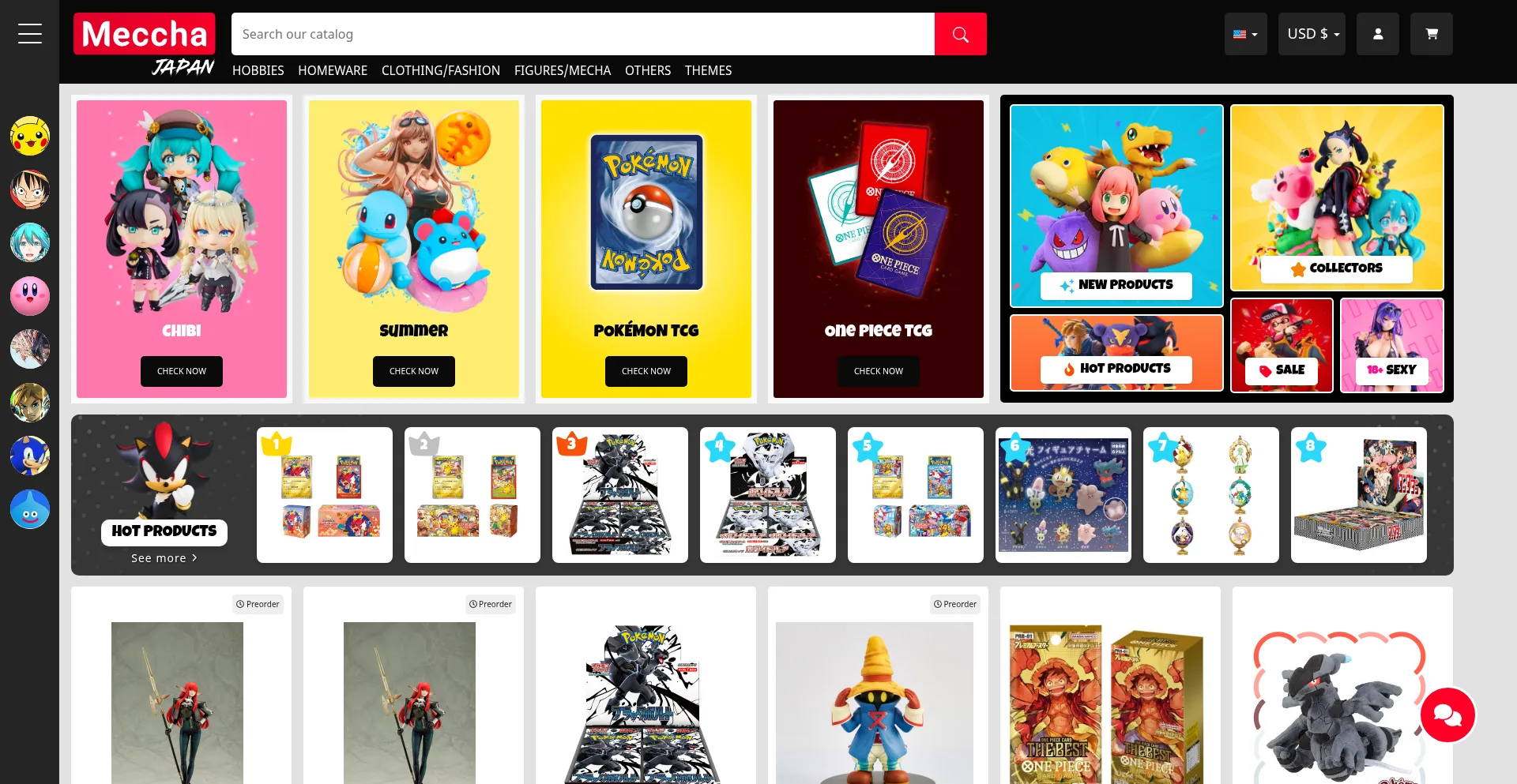 Website screenshot of Meccha-japan.com