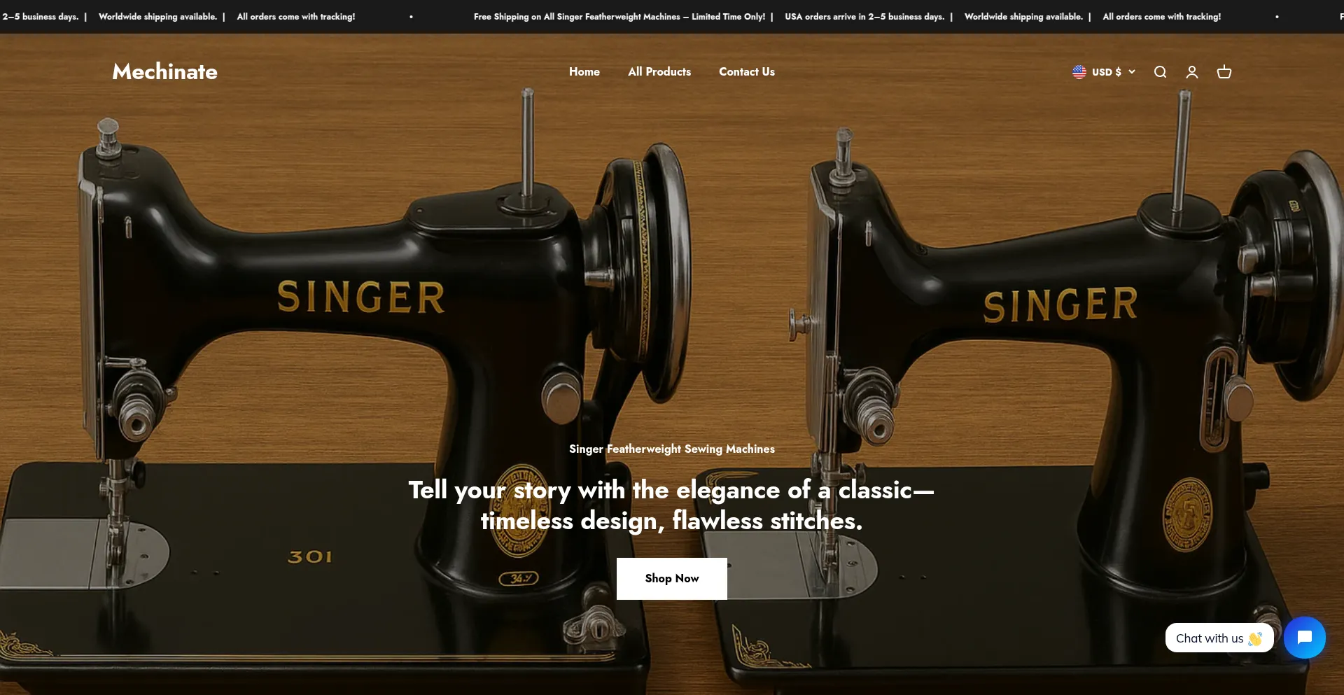 Website screenshot of Mechinate.store