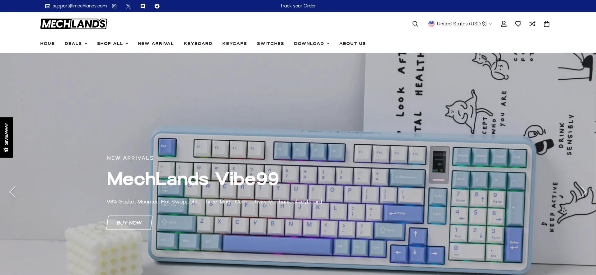 Website screenshot of Mechlands.com