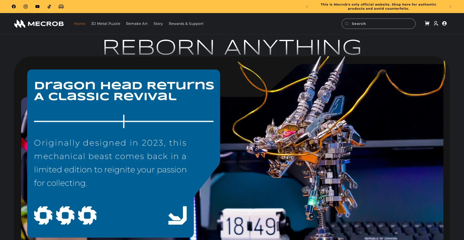 Website screenshot of Mecrobremake.com