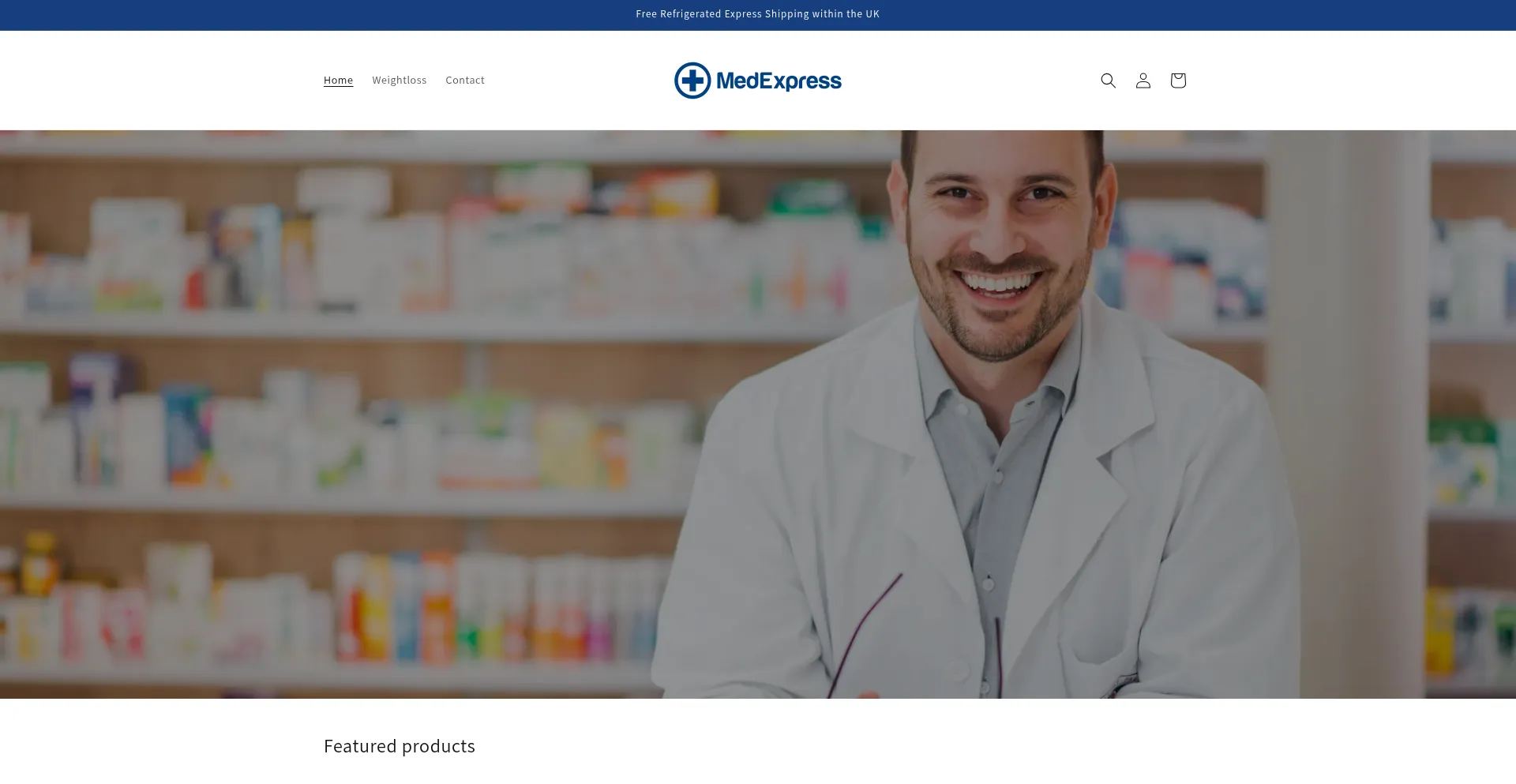 Website screenshot of Med-express-uk.com