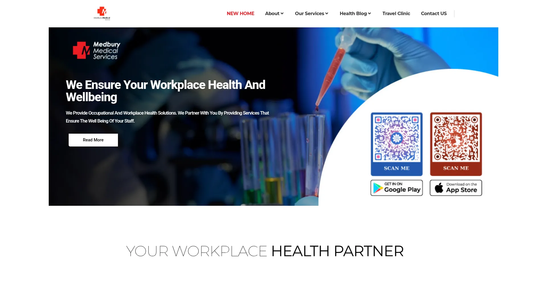 Website screenshot of Medburymedicals.com