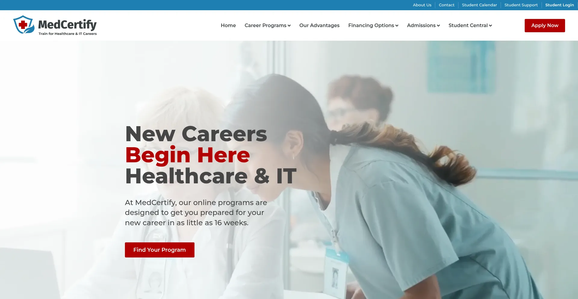Website screenshot of Medcertify.com