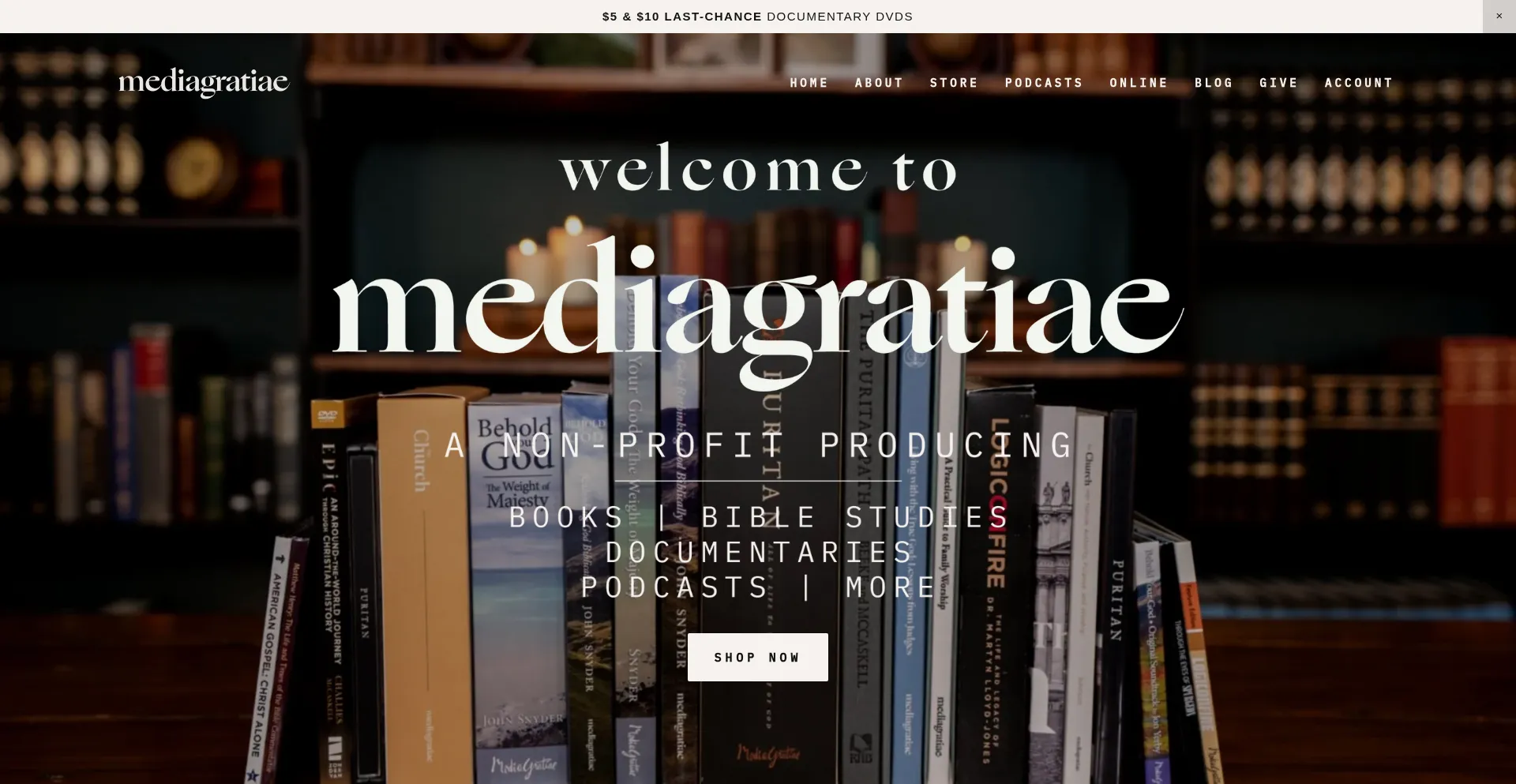 Website screenshot of Mediagratiae.org