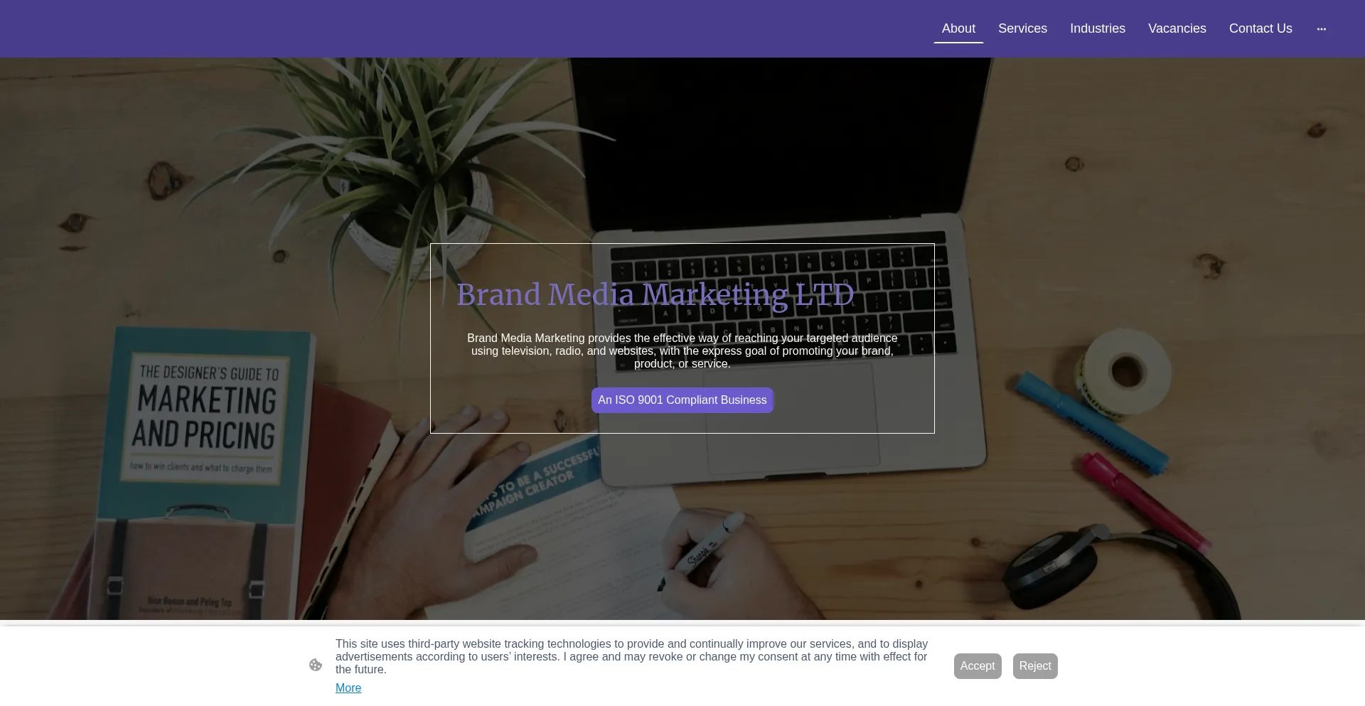 Website screenshot of Mediamarketinguk.com