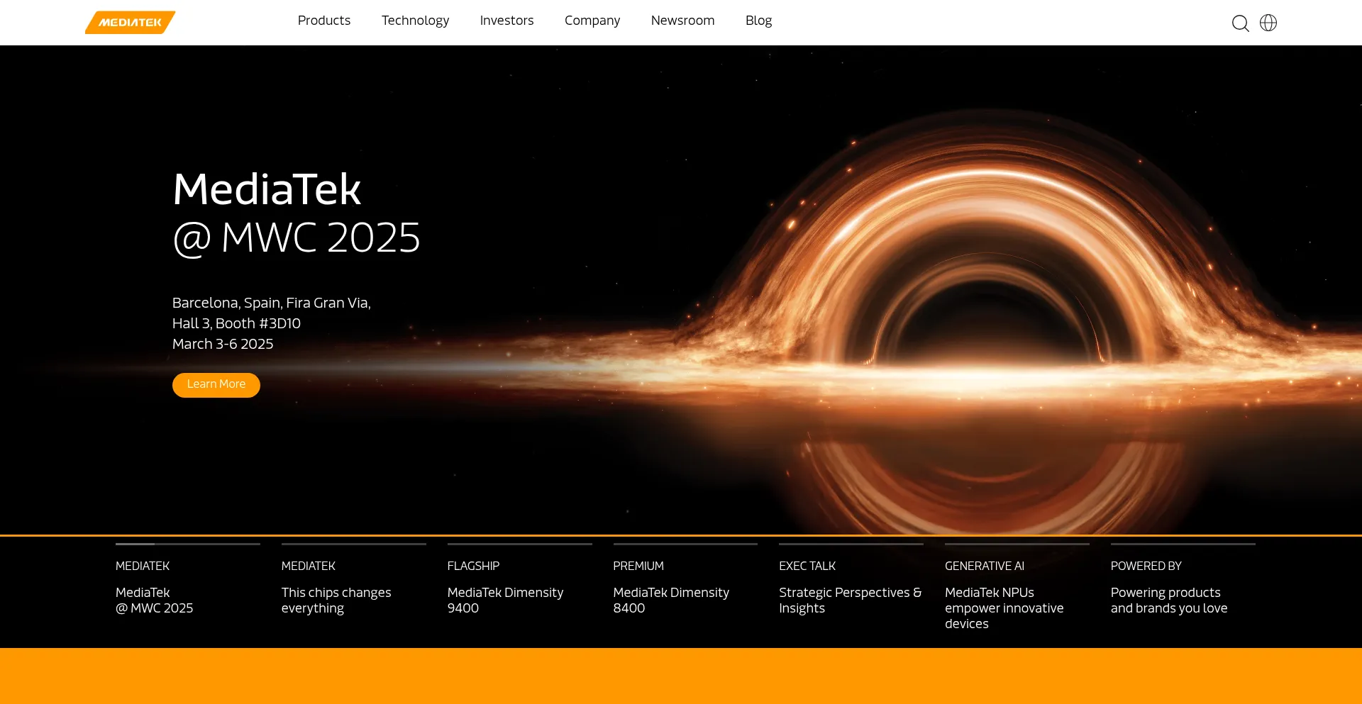 Website screenshot of Mediatek.com