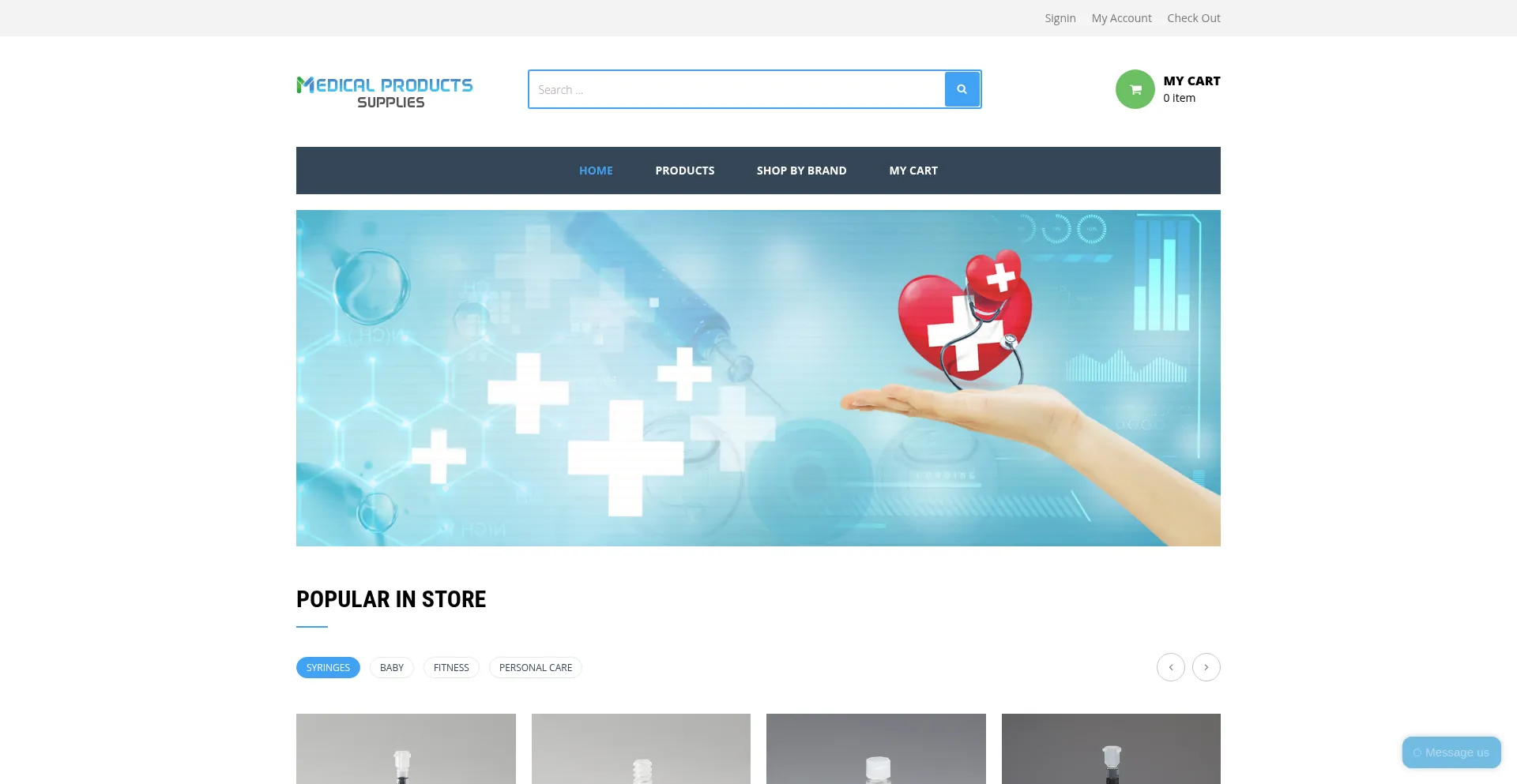 Website screenshot of Medicalproductssupplies.com