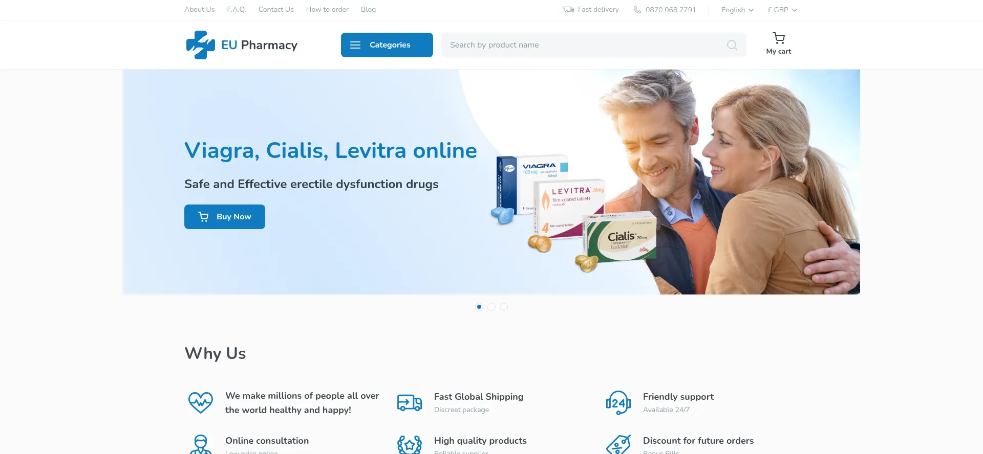 Website screenshot of Medicamentserectiles.fr