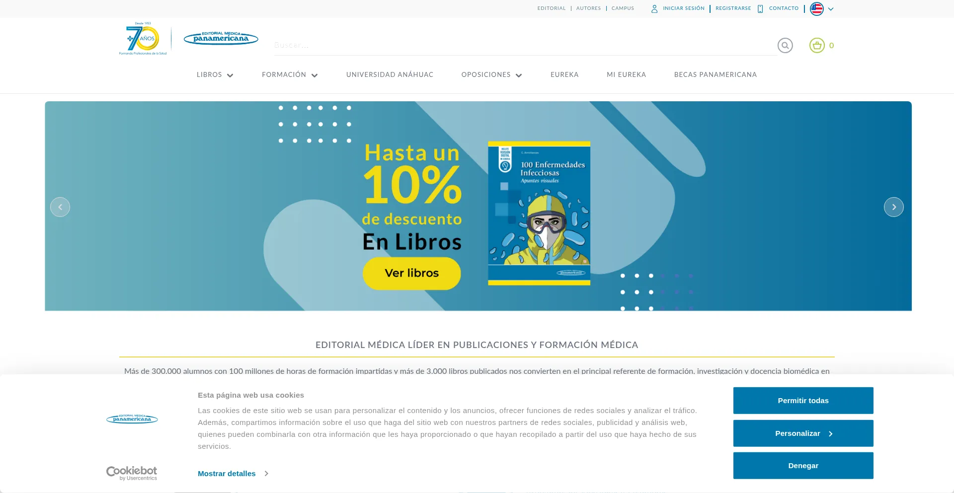 Website screenshot of Medicapanamericana.com