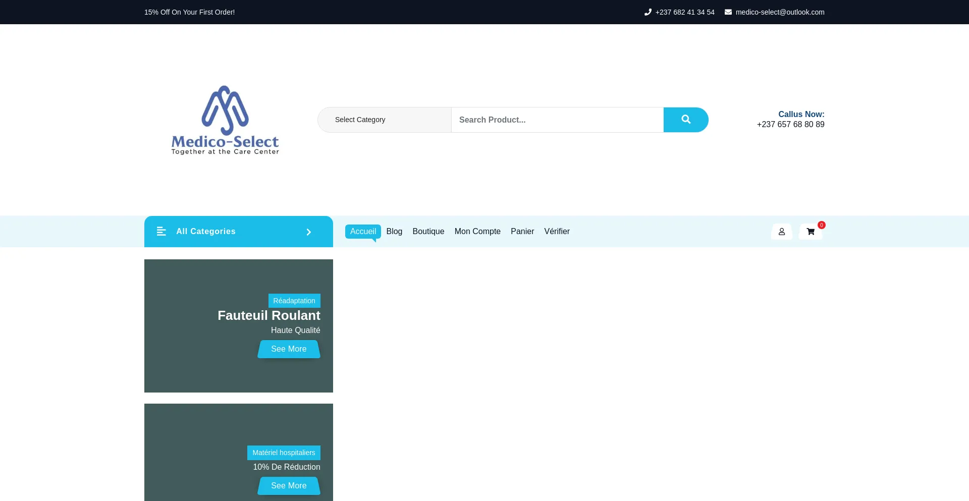 Website screenshot of Medico-select.net