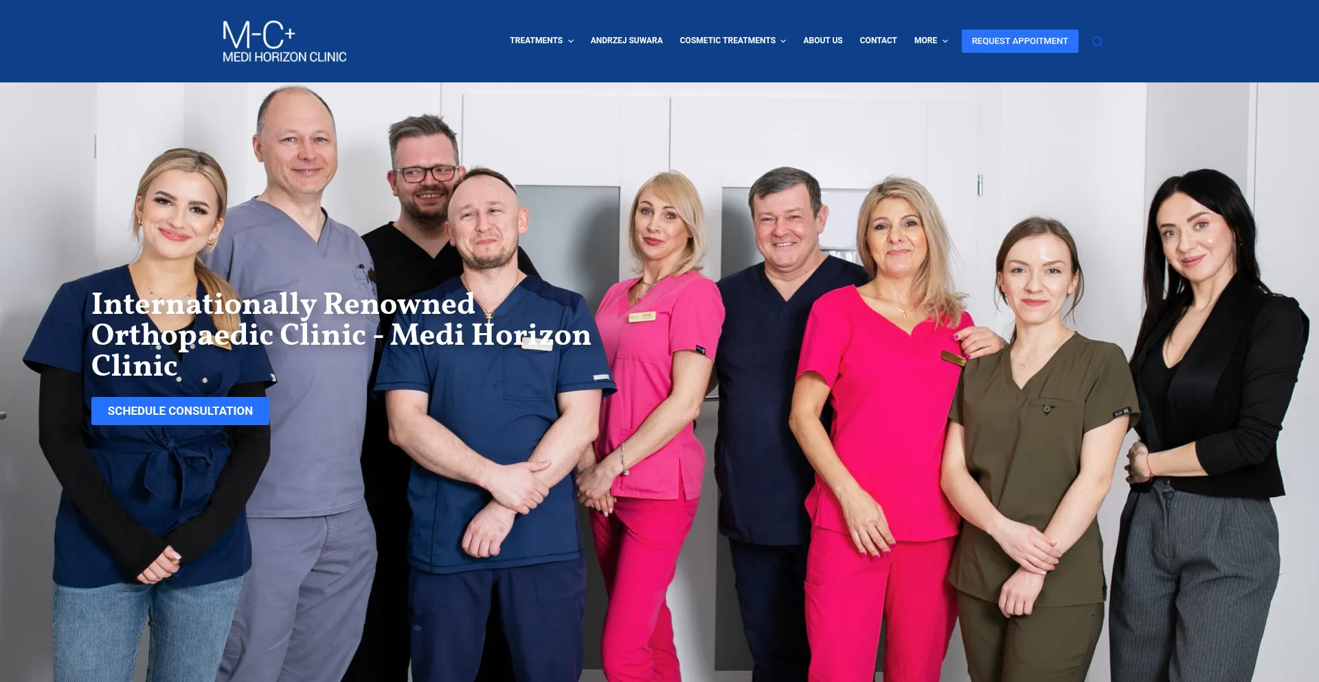 Website screenshot of Medihorizonclinic.com