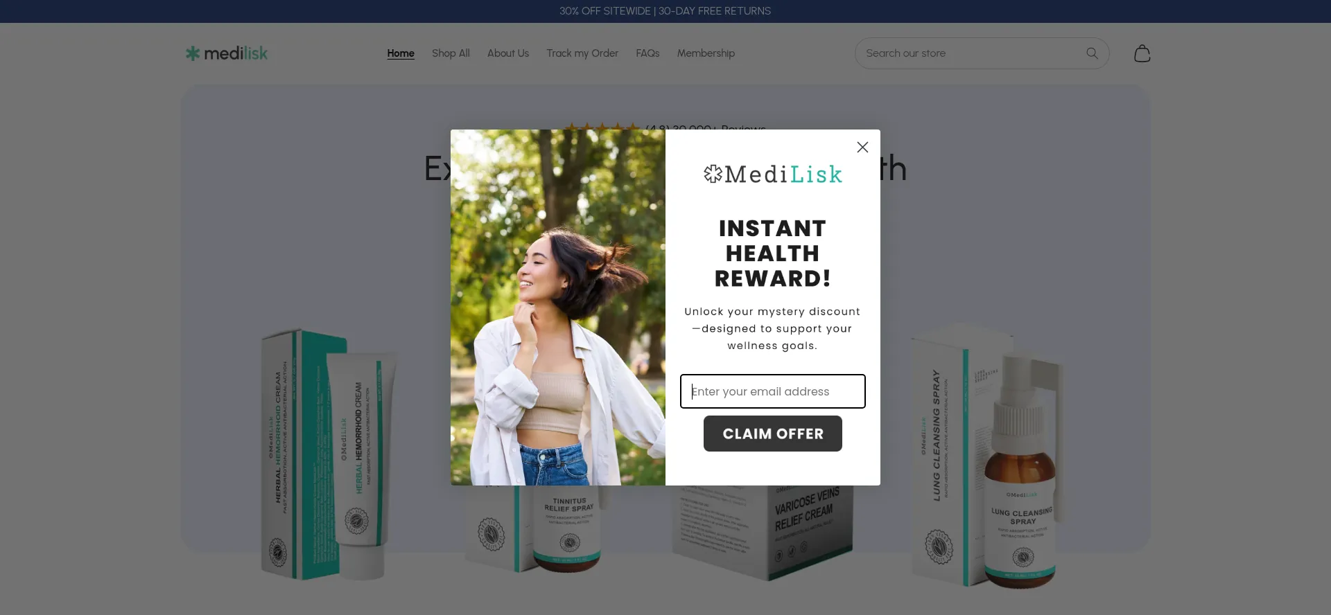 Website screenshot of Medilisk.com