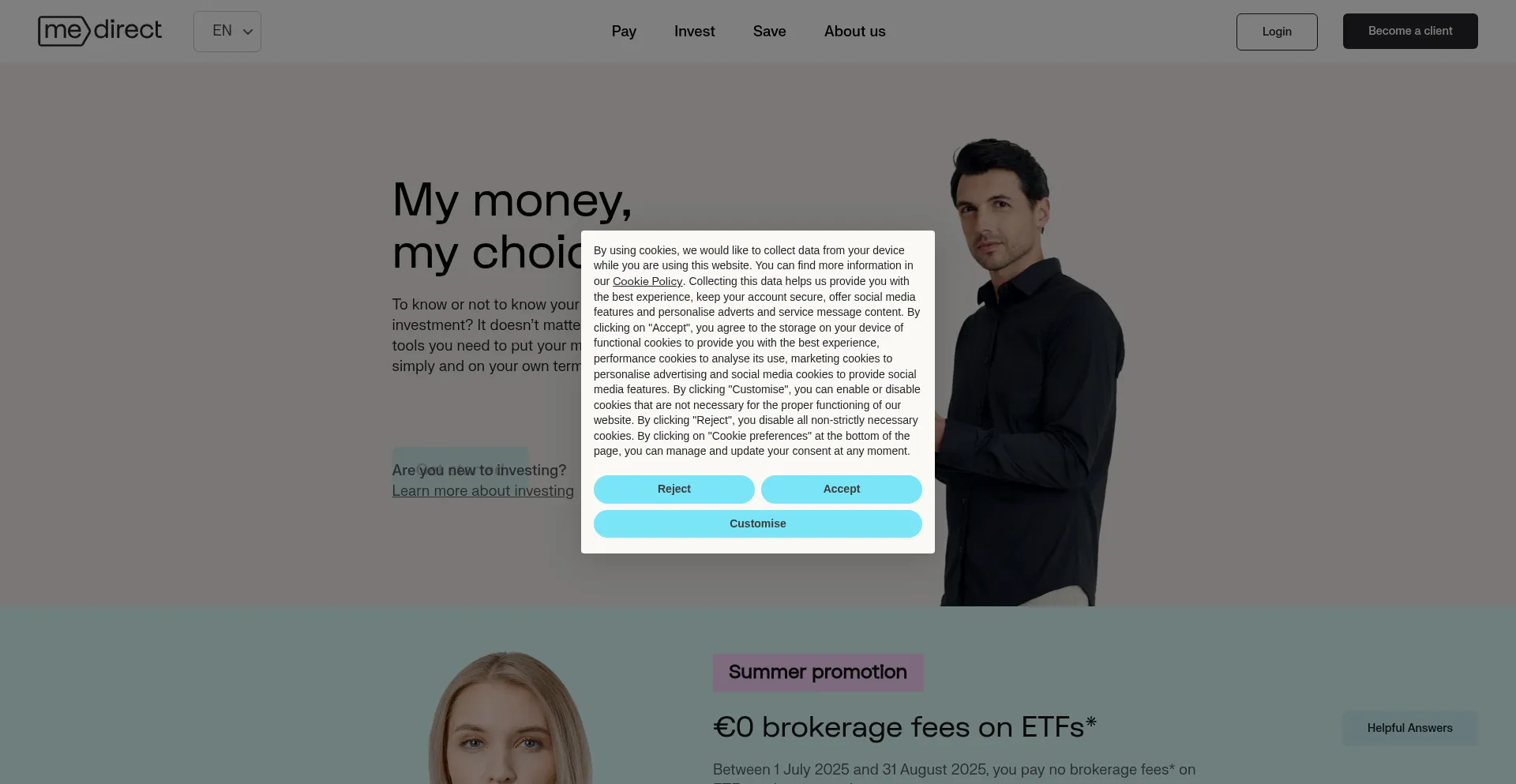 Website screenshot of Medirect.be
