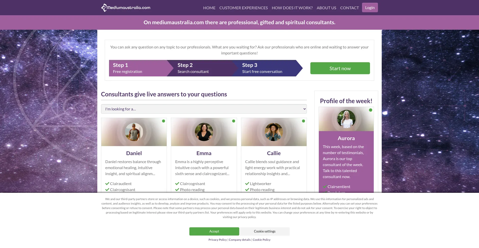 Website screenshot of Mediumaustralia.com