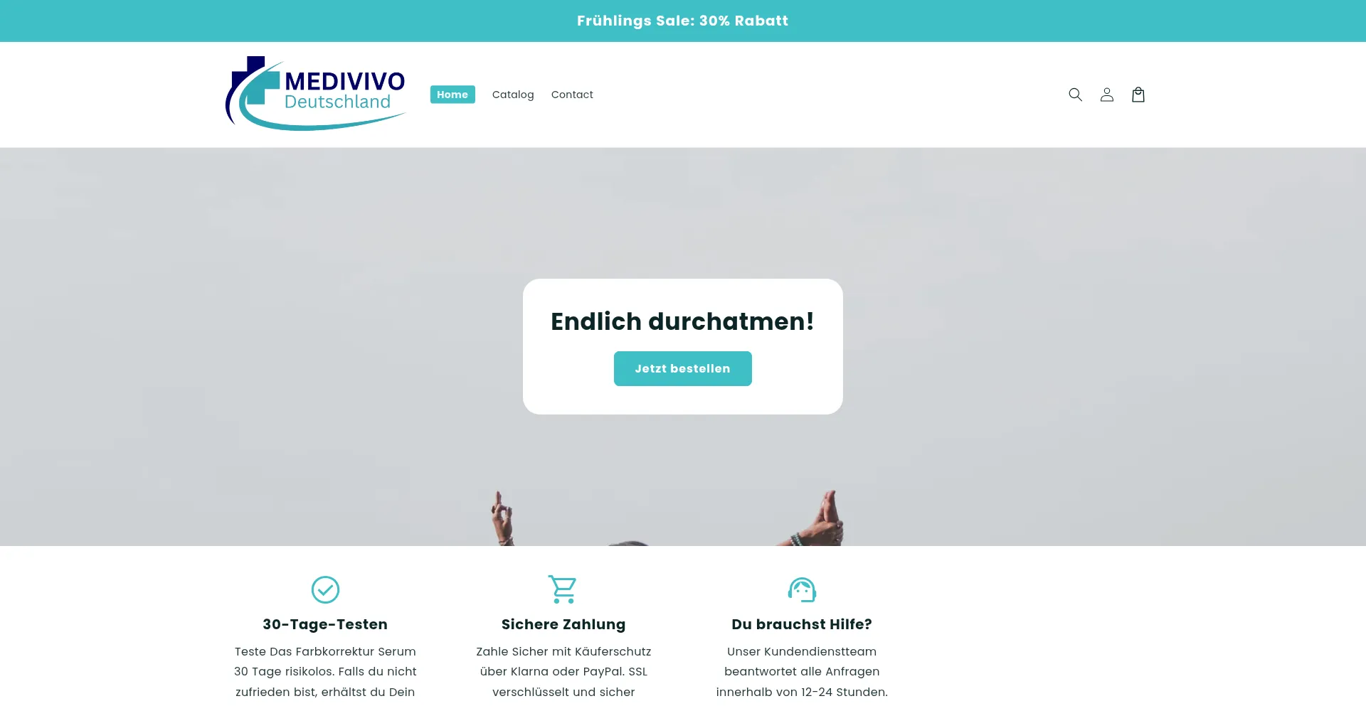 Website screenshot of Medivivo.de