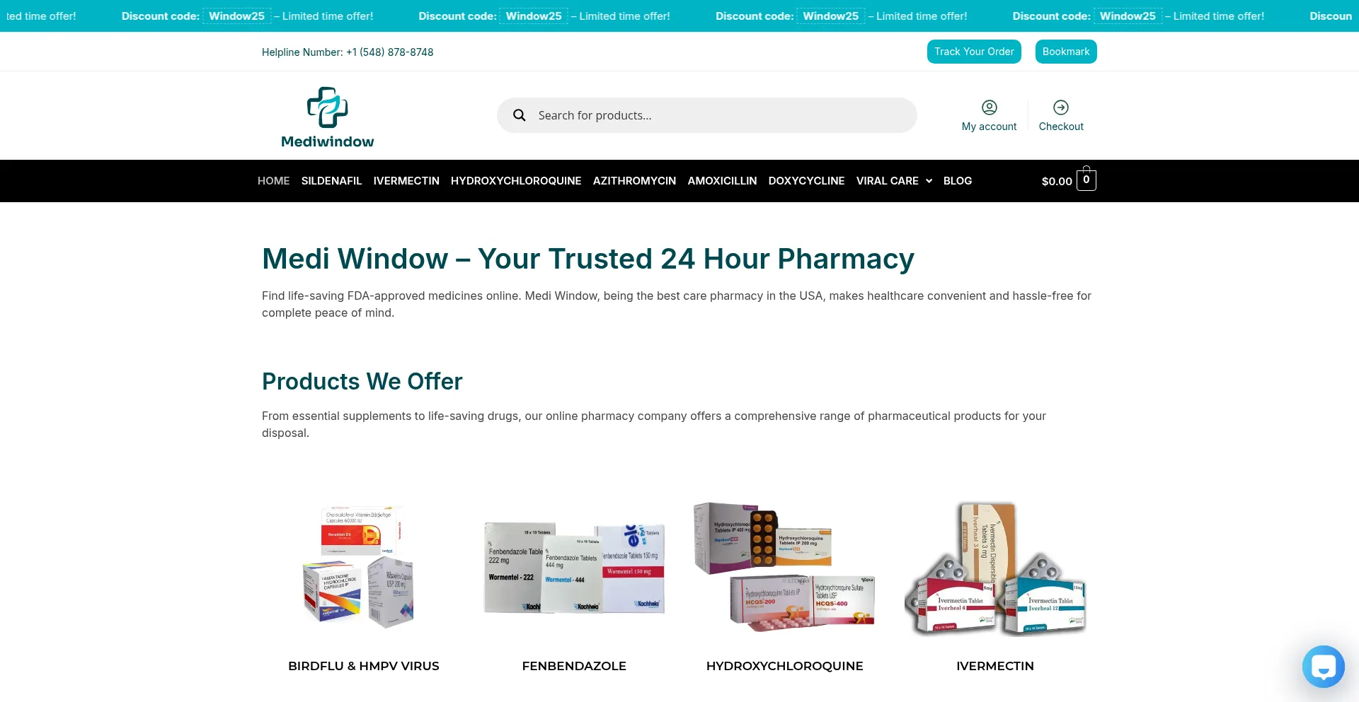 Website screenshot of Mediwindow.com