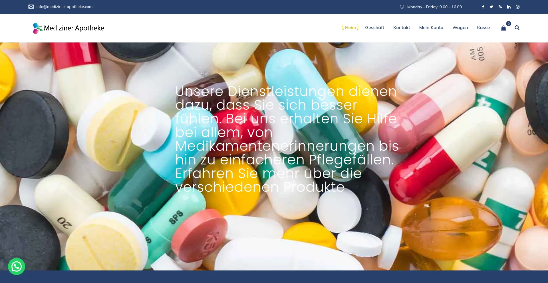 Website screenshot of Medizinerapotheke.com
